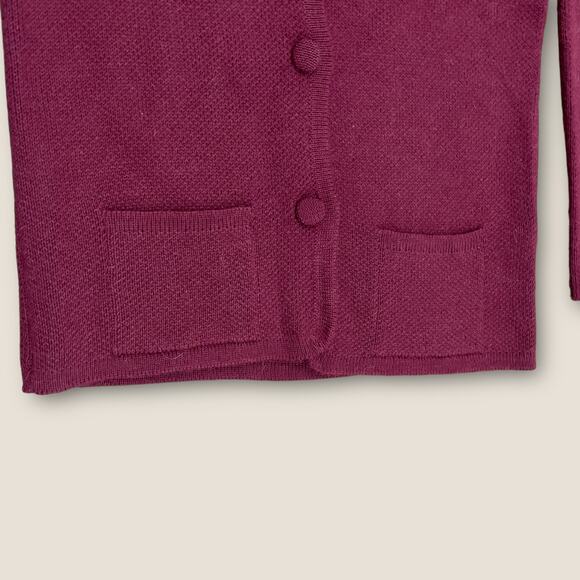 Maroon Peruvion Link Alpaca Collection button up Cardigan women’s size M - Picture 6 of 7
